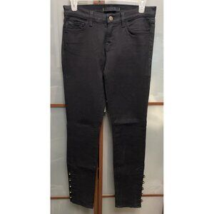 J Brand Calvary Skinny Slim Fit Low Rise Military Button Ankle Denim Jeans Sz 27